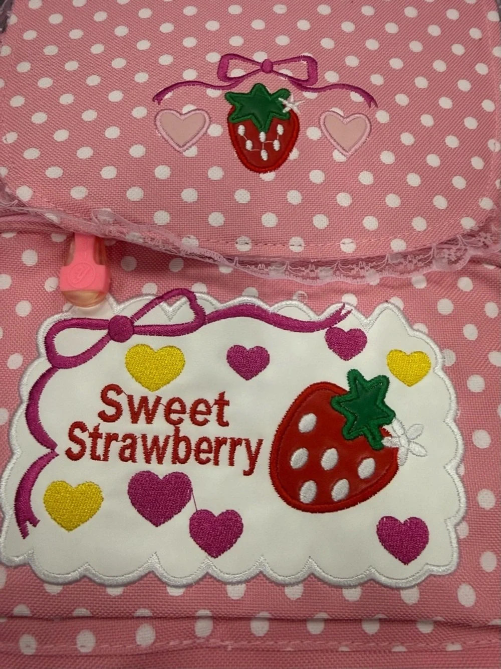 Sweet Strawberry Pink Kids Backpack